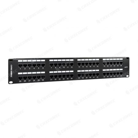 Panel de conexión RJ45 UTP Cat6 UL de 48 puertos con módulo IDC - Panel de conexión RJ45 UTP Cat6 UL de 48 puertos con módulo IDC